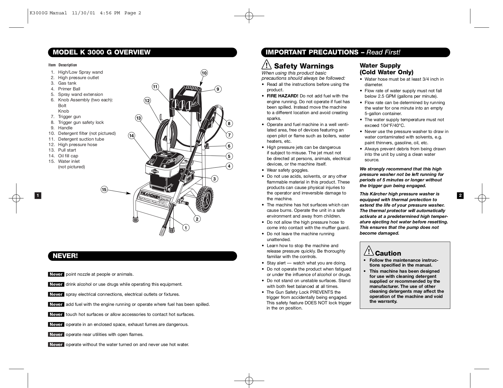 PDF manual for Karcher Other G 2600 OR Pressure Washers